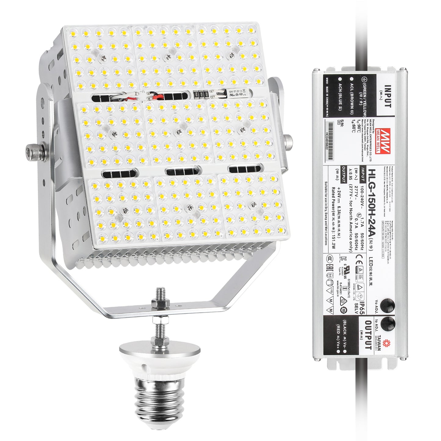 150W LED Retrofit Kits for Parking Lot Shoebox Lights Replace, AC100-277V/200-480V 5000K E39 Base for Street Area Lighting Fixture ETL DLC Listed