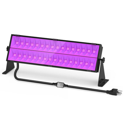 150W Black Light, 400-410nm UV LED Light Bar with AC120V Plug, Waterproof Blacklights with ON/Off Switch for Christmas Halloween Glow in Dark Party