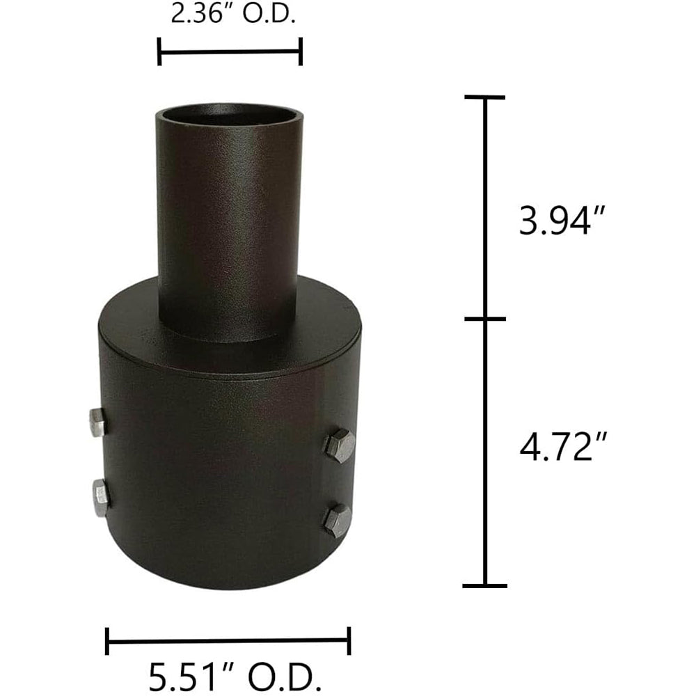 tenon adapter for 5" round light pole