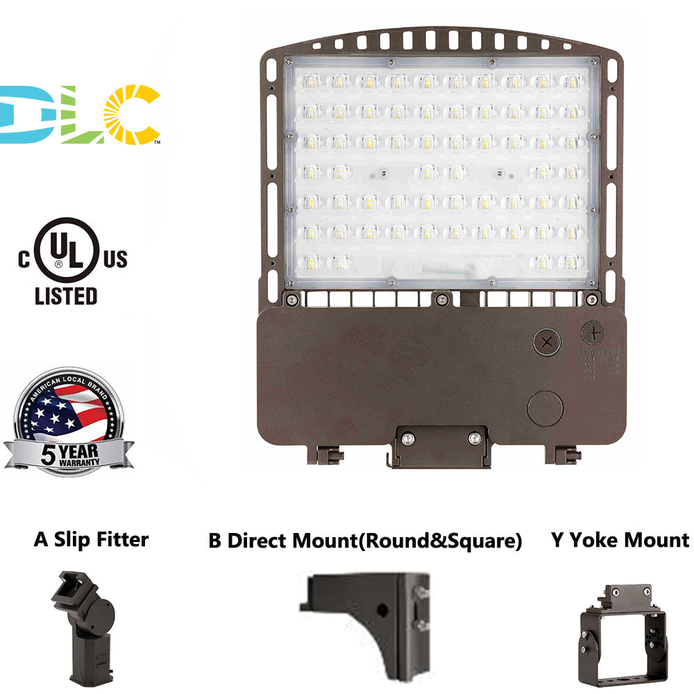 100W 140W 180W 250W 300W 400W LED Shoebox Light 3000K/4000K/5000K Tunable Dimmable Commercial Outdoor Parking Lot Lights,Mount/High Voltage Optional UL DLC Listed