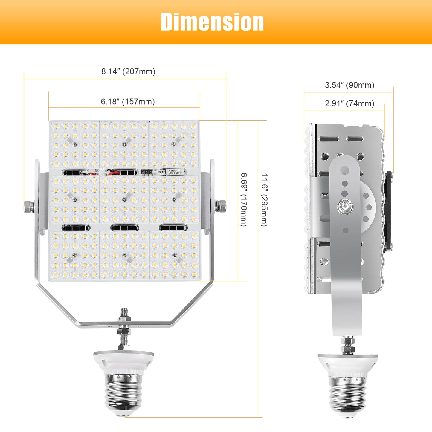 150W LED Retrofit Kits for Parking Lot Shoebox Lights Replace, AC100-277V/200-480V 5000K E39 Base for Street Area Lighting Fixture ETL DLC Listed