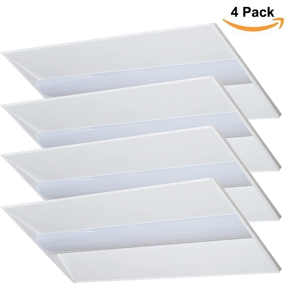 2X4 LED Troffer Center Basket Panel Light 25/30/35/40/50W Tunable 3000K/3500K/4000K/5000K 150LM/W Dimmable Ceiling Light Fixture ETL DLC Listed--4 Pack