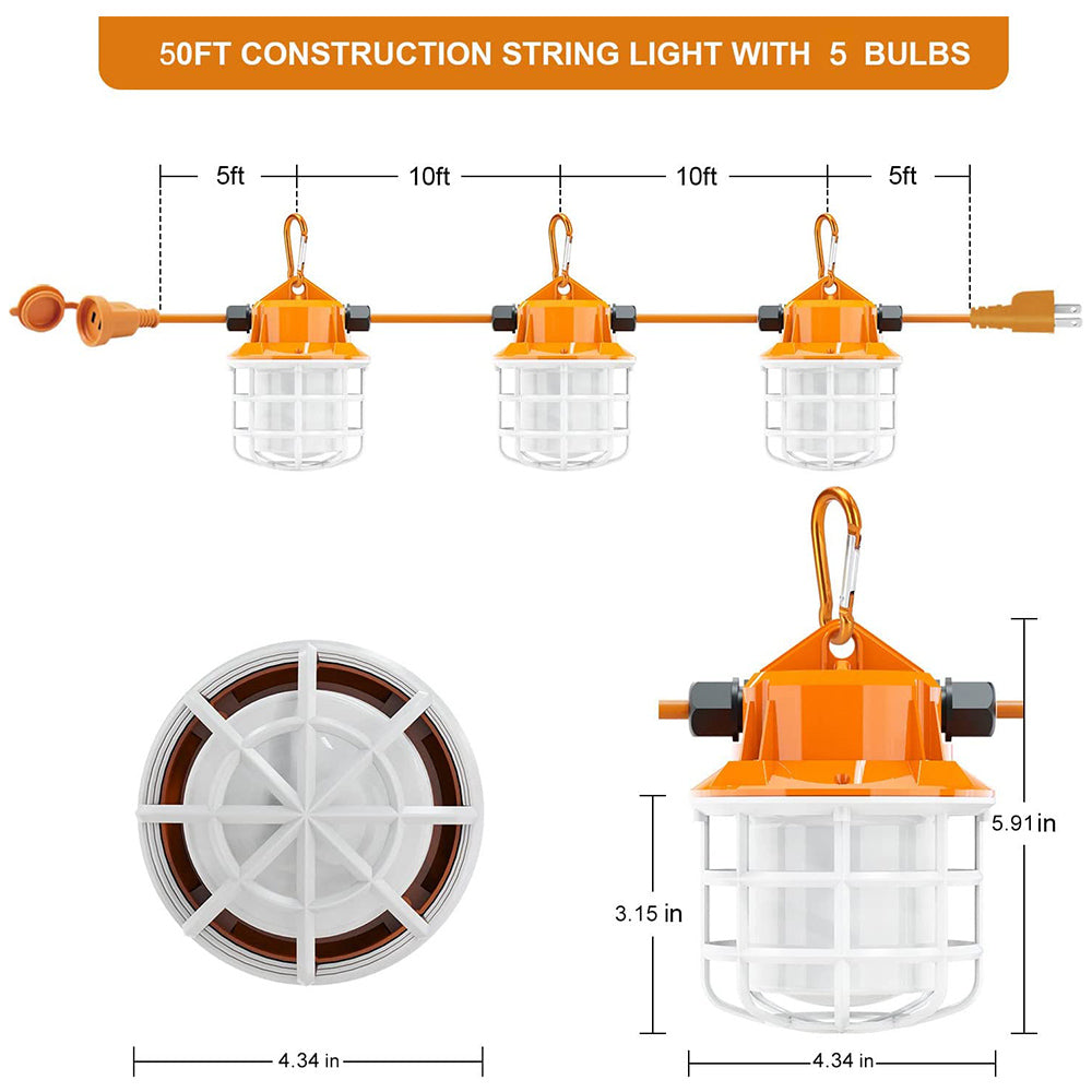 50ft construction string lights