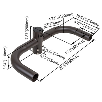 90 Degree Bent Double Bullhorn Bracket, Pole Top Mount, Outdoor Light Fixture Bracket for 2 Shoebox Light Area Lighting with Slip Fitter Mount