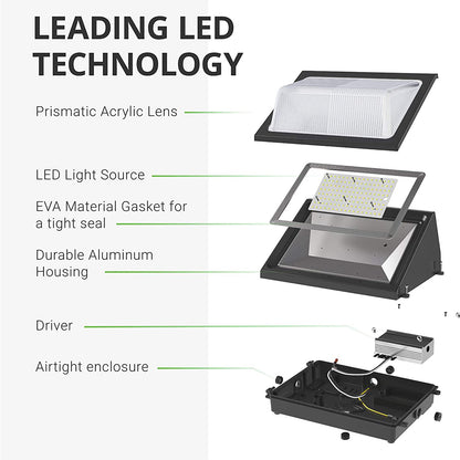 led wall pack light with photocell