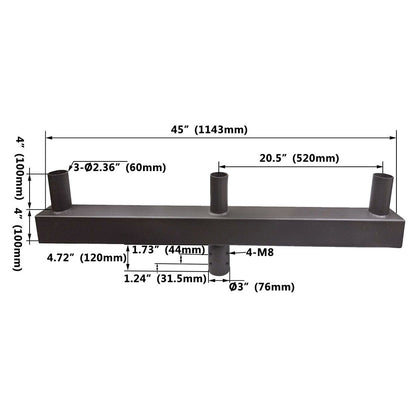 180 Degree Triple Bullhorn Mounting Bracket for 3 Lights