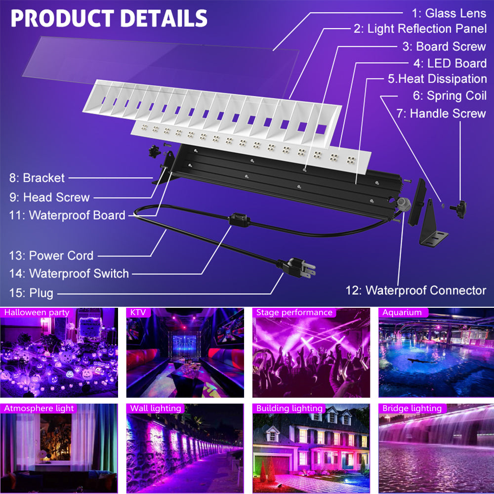 UV Black Light Bar Strip Lights