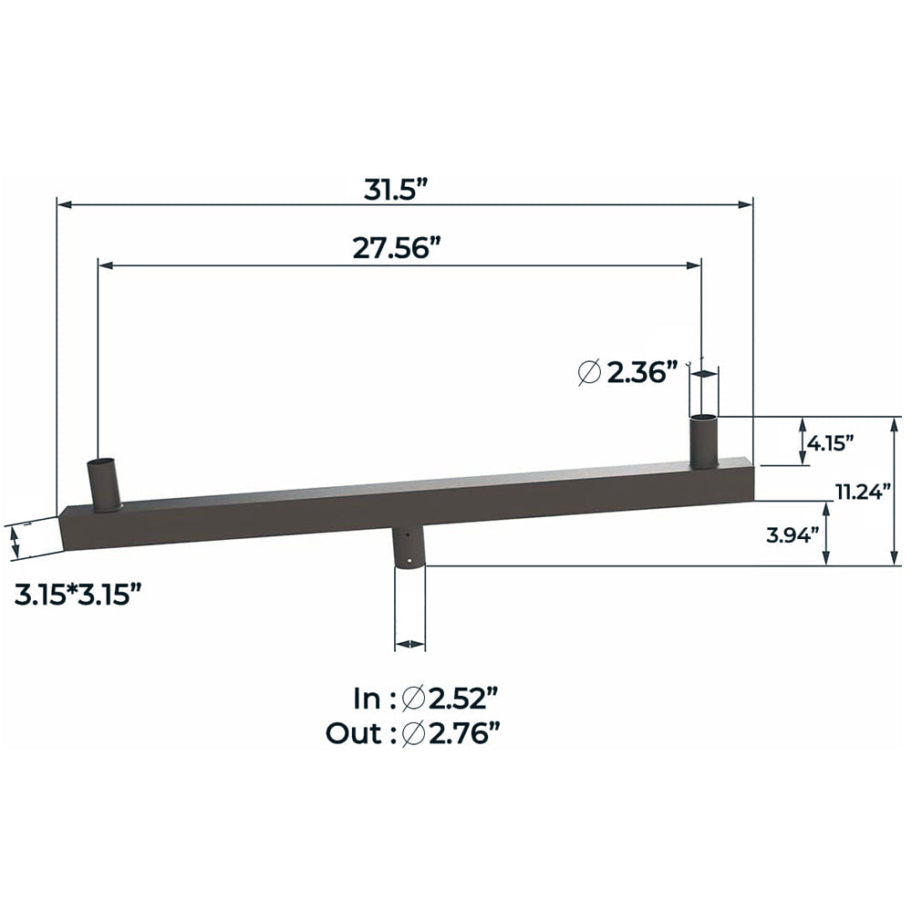 Double Bullhorn Mounting Bracket for 2 Lighting Fixtures