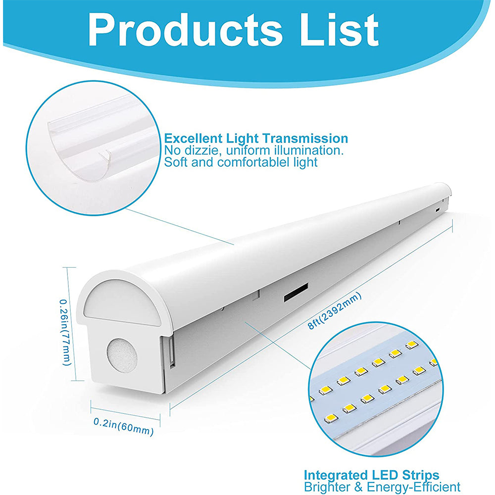 110W 8FT LED Linear Strip Lights 14500LM 5000K 4000K 3000K Selectable –  ChoierLight