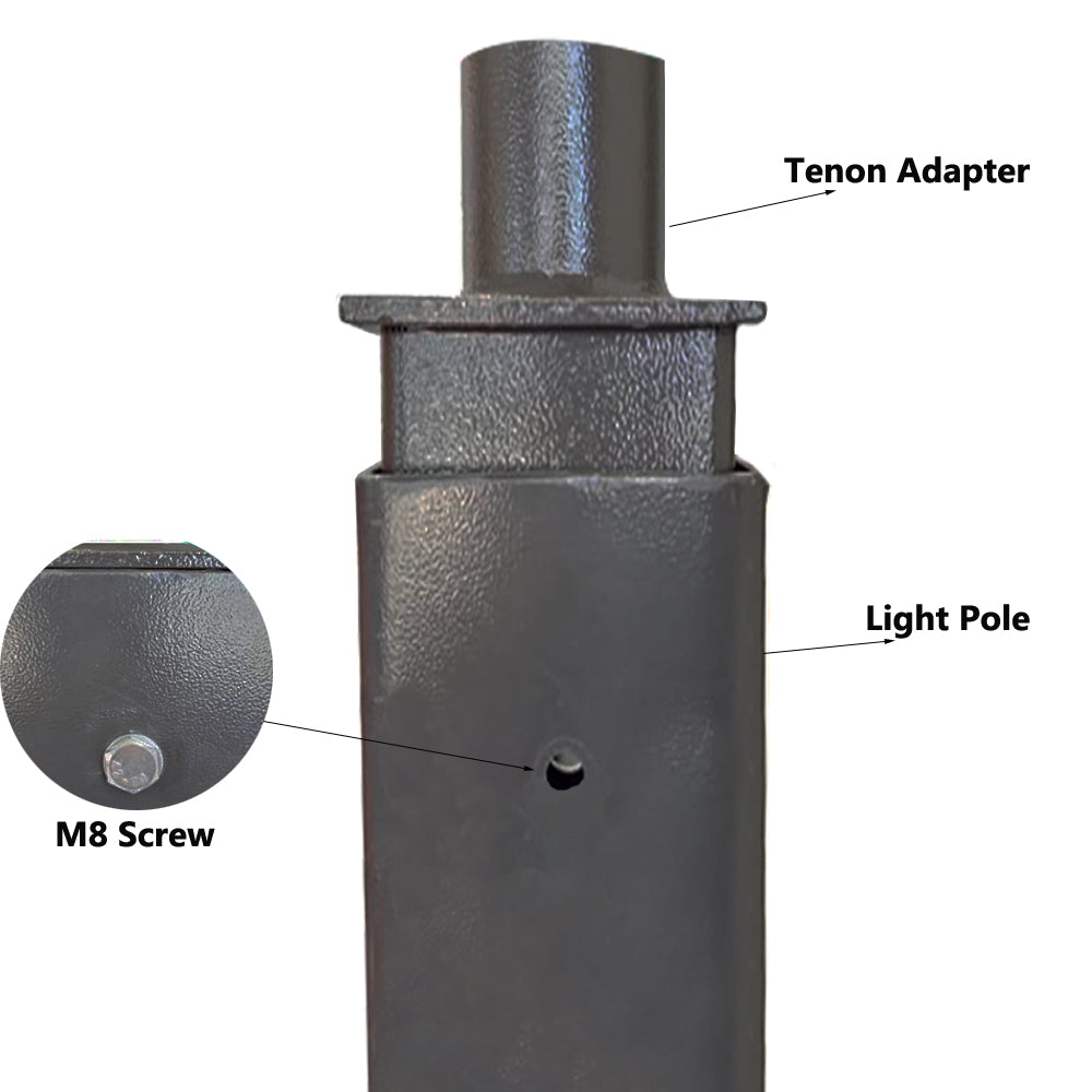 Tenon Adaptor for 4 inch OD Square Pole Top