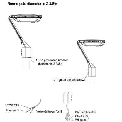 modern led post top light 