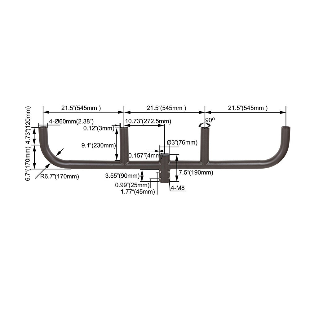 Quad Bullhorn Light Pole Brackets